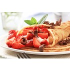 Crepes with sweet cheese and strawberries