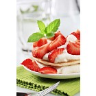 Pancakes with cream and strawberries 