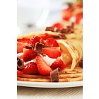 Crepes with sweet cheese and strawberries