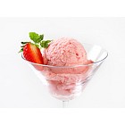 Strawberry ice cream  in stemmed glass