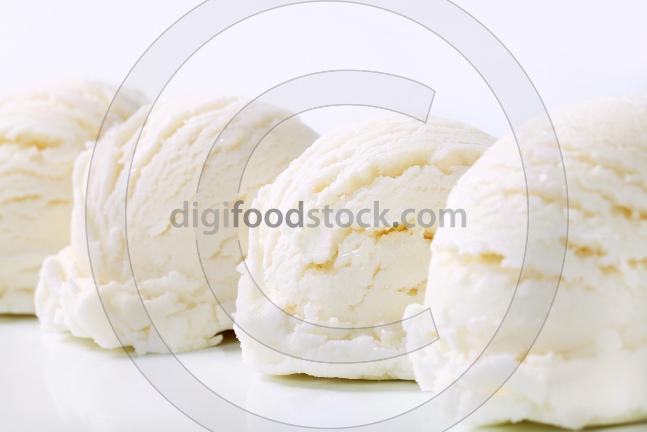 Scoops of white ice cream 